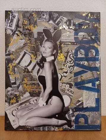 collage op canvas Melissa Stok Playboy Kate Moss