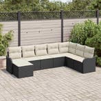vidaXL Tuin Sofa Set Zwart poly rattan, Verzenden, Nieuw, Rotan