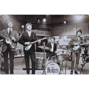 Wandbord Concert Bord - The Beatles Live In Concert On TV, Ophalen of Verzenden, Nieuw, Poster, Artwork of Schilderij
