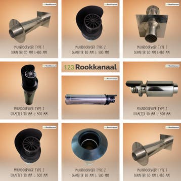 muurdoorvoer 80 mm of 100 mm voor pelletkachel, Huis en Inrichting, Kachels, Ophalen of Verzenden, Nieuw, Hout, Vrijstaand