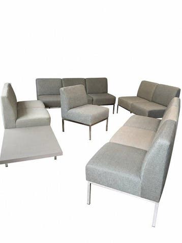 Rüder - Sofa (5) - Textiel, Roestvrij staal