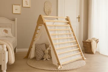 Partij 2-in-1 Klimdriehoek met Tent - Klimrek - Ook per stuk, Kinderen en Baby's, Speelgoed | Houten speelgoed, Ophalen, Nieuw