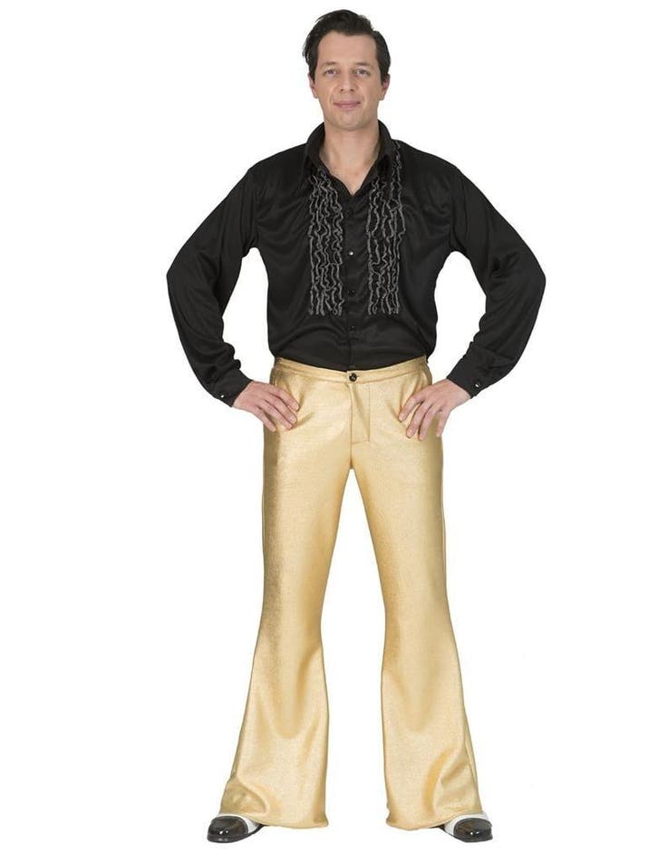 Disco Fever Broek Goud Heren, Kleding | Heren, Carnavalskleding en Feestkleding, Nieuw, Ophalen of Verzenden