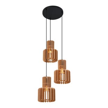 Retro hanglamp zwart met oranje 3-lichts - Felt, Verzenden, Nieuw, Retro