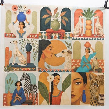GA023 - Stof Ritratti d’Oriente – Decoratief paneel met 9