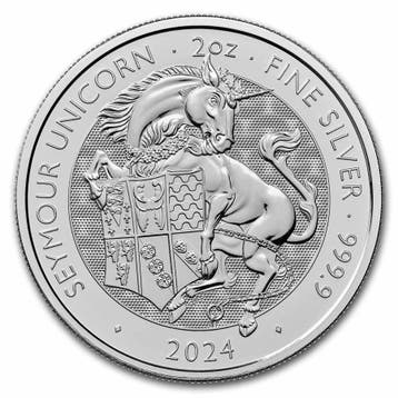 Tudor Beast Seymour Unicorn 2 oz 2024, Verzenden, Losse munt, Zilver