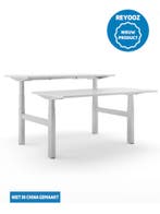 Laag-hoog duo bureau Excellent - zilvergrijs - blad na..., Nieuw in verpakking