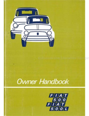 1972 FIAT 500 | 500L INSTRUCTIEBOEKJE ENGELS, Auto diversen, Handleidingen en Instructieboekjes