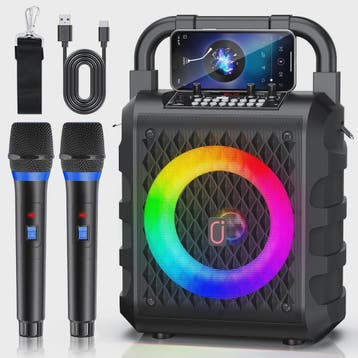 T18 Draagbare Bluetooth Speaker met Microfoon, LED Licht & K, Verzenden, Nieuw