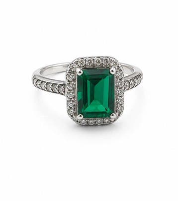 Zonder minimumprijs - Ring Zilver - 2.35ct. tw. Smaragd -, Sieraden, Tassen en Uiterlijk, Ringen, Nieuw