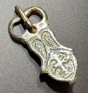 Byzantijns Brons Prachtige gesp met engelenvleugels &