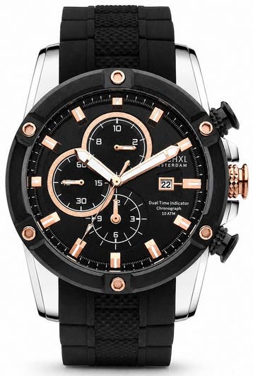 VNDX Young Rebel Big Boy Silver Black LS33047-01 horloge, Overige merken, Staal, Verzenden, Polshorloge