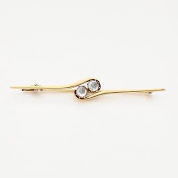 Broche - 14 karaat Geel goud Diamant (Natuurlijk)
