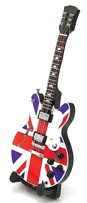 Baby miniatuur replica Epiphone gitaar Noel Gallagher Oasis, Ophalen of Verzenden, Nieuw, Pop, Beeldje of Miniatuur