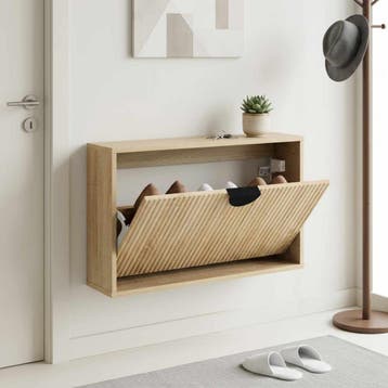vidaXL Schoenenkast VENRAY 70 x 17 x 43 cm Bewerkt hout, Verzenden, Nieuw