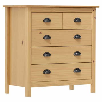 vidaXL Dressoir Hill 79x40x80 cm massief grenenhout, Verzenden, Nieuw, Grenenhout, Minder dan 50 cm