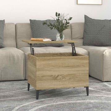 vidaXL Salontafel 60x44,5x45 cm bewerkt hout sonoma, Minder dan 50 cm, 50 tot 100 cm, Verzenden, Nieuw
