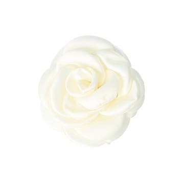 Haarspeld Duckklem 8cm – Haarbloem Roos – Wit, Nieuw