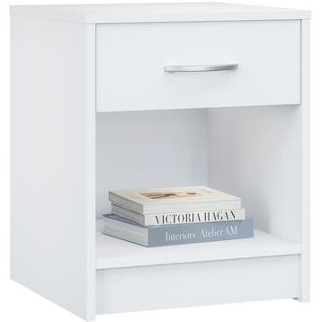 Nachtkastje Hamburg Wit 50x40x35cm (Slaapkamer, Interieur), Verzenden, Nieuw