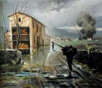 Jose Serra Calvo (1927-1973 - Dia de Lluvia en el Campo, Antiek en Kunst
