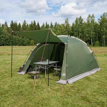 vidaXL Tunneltent Groen 361 x 235 x 147 cm, Caravans en Kamperen, Verzenden, Nieuw, Tot en met 2