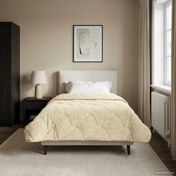 vidaXL Winter Dekbed Crème 140 x 220 cm Microfiber en Teddy, Verzenden, Nieuw