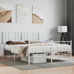 vidaXL Bedframe met hoofd- en voeteneinde metaal wit 120x200, Huis en Inrichting, Slaapkamer | Bedden, Verzenden, Wit, Nieuw, Twijfelaar