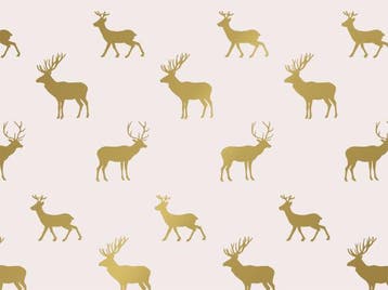 Inpakpapier Kerst Rendieren Goud - Breedte 70 cm - 200m lang, Ophalen of Verzenden, Nieuw, Overige typen