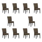Set van 10 Leren eetkamerstoelen Just - Toledo Moss, Huis en Inrichting, Stoelen, Ophalen of Verzenden, Nieuw, Leer