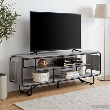 vidaXL TV-standaard 140 x 36 x 45 cm Grijs Sonoma Bewerkt, Huis en Inrichting, Minder dan 50 cm, Verzenden, Nieuw, Minder dan 100 cm
