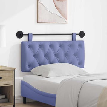 vidaXL Hangend hoofdbord Jeans Blauw Stof, Verzenden, Nieuw, Blauw, Stof