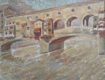 Henri Valery Vanderpoorten (1897-1977) - Ponte Vecchio in, Antiek en Kunst