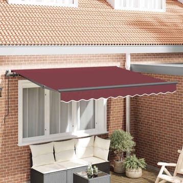 vidaXL Handmatige Zonnescherm 2,5 x 2 m Bordeauxrood 100%, Verzenden, Nieuw