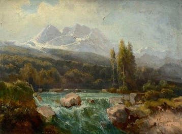 Georg Hermann Engelhardt (1855-1934) - Paisaje alpino con