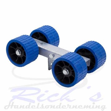 Rollenset 4-voud kunststof blauw 74x120 mm op kantelblokje, Ophalen of Verzenden, Nieuw