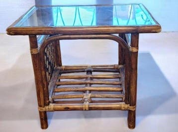 Middentafel - Rattan, Glas - Salontafel van rotan