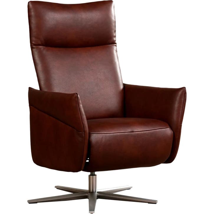Leren relaxfauteuil Ease - Granada Cognac (donkercognac) -, Huis en Inrichting, Fauteuils, 50 tot 75 cm, 75 tot 100 cm, Nieuw