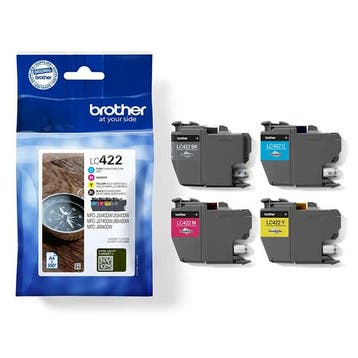 Brother LC-422VAL multipack zwart + 3 kleuren Inktcartridge, Verzenden, Nieuw, Cartridge, Brother