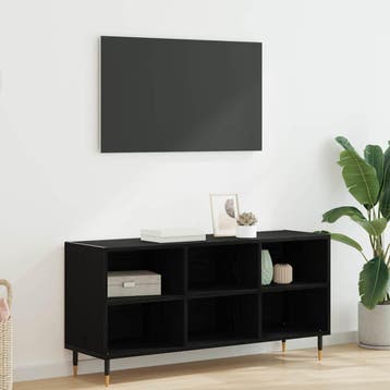 vidaXL TV-kast 103,5 x 30 x 50 cm Zwart Eiken Bewerkt hout, Minder dan 50 cm, Verzenden, Nieuw, Minder dan 100 cm