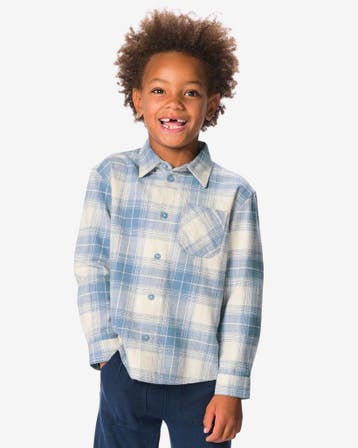 HEMA Kinderoverhemd ruiten ecru, Verzenden, Nieuw
