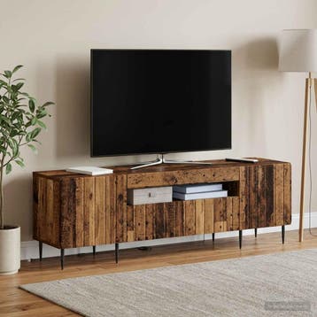 vidaXL LED tv-meubel ZWOLLE 153 x 35 x 43 cm Oud hout, Minder dan 50 cm, Verzenden, Nieuw, Minder dan 100 cm