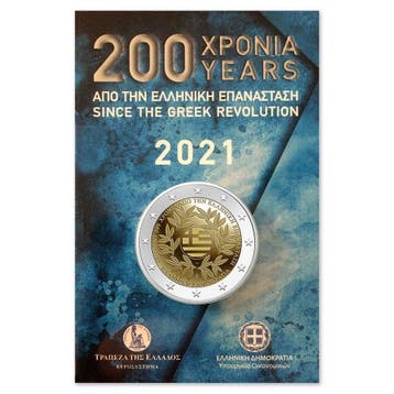 Griekenland 2 Euro Onafhankelijkheid 2021 BU Coincard, Postzegels en Munten, Munten | Europa | Euromunten, Verzenden