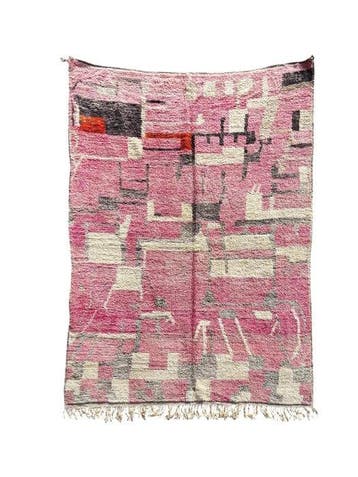 Marokkaanse roze Boujaad tapijt 200x300 cm, authentiek, Nieuw