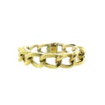 18 Krt. Gouden gourmet schakelarmband, Sieraden, Tassen en Uiterlijk, Armbanden, Ophalen of Verzenden, Gebruikt, Overige kleuren