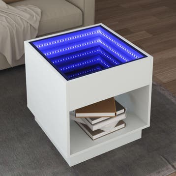vidaXL Salontafel met Infinity LED 50x50x50 cm wit, 50 tot 100 cm, 50 tot 75 cm, Verzenden, Nieuw