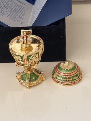 Fabergé ei - Fabergé imperial napoleontisch ei - Verguld, Antiek en Kunst, Curiosa en Brocante