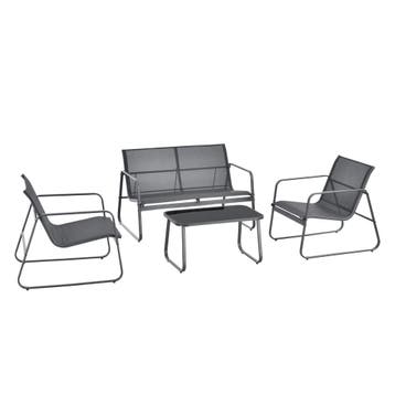 Tuinset 4-delig Anzi loungeset grijs casa.pro, Verzenden, Nieuw