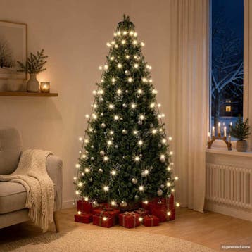 vidaXL Kerstboomverlichting met 150 LEDs koudwit net 150 cm, Verzenden, Nieuw, Kunststof