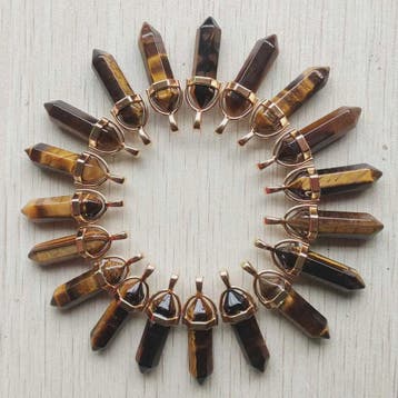 Natuurlijke Groene Aventurijn Kristal Pilaren Hangers - 24 S, Sieraden, Tassen en Uiterlijk, Edelstenen, Verzenden, Nieuw