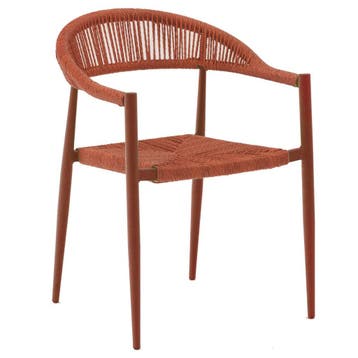 Stoel | Rotan/Aluminium | Rood | In-/Outdoor | Stapelbaar |, Verzenden, Nieuw in verpakking